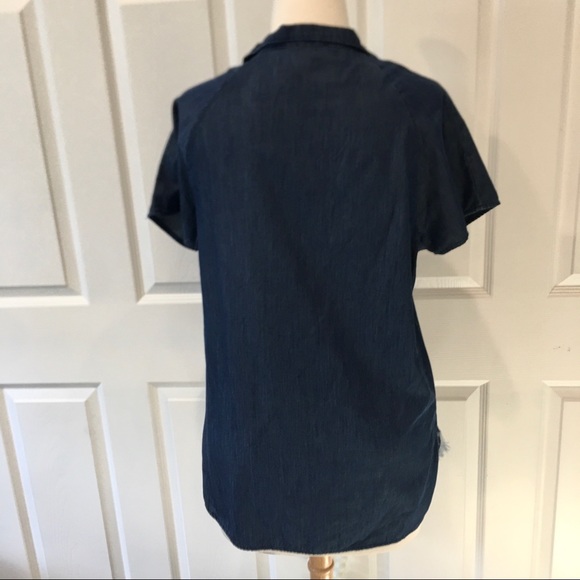 CHAMBRAY DENIM S/S OVERSIZED TOP SAMPLE SIZE M - Picture 3 of 7